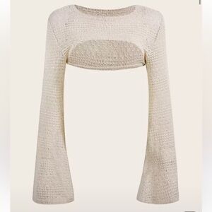 Cream Crop cover up sweater/bolero